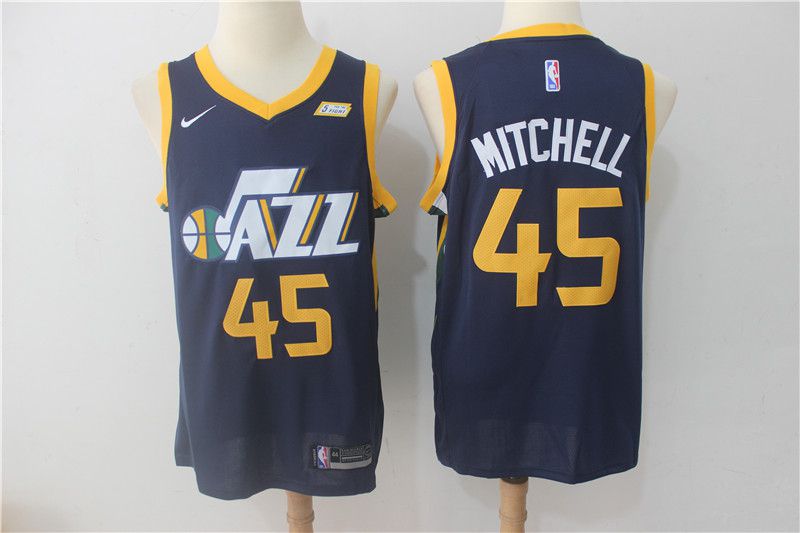 Men Utah Jazz #45 Mitchell Blue Nike NBA Jerseys->houston rockets->NBA Jersey